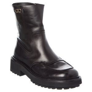 Ferragamo Oreste Leather Bootie, Black